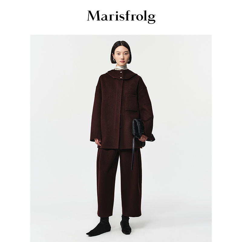 Marisfrolg玛丝菲尔25年新款百搭气质显瘦经典毛呢外套A1FZ4451D