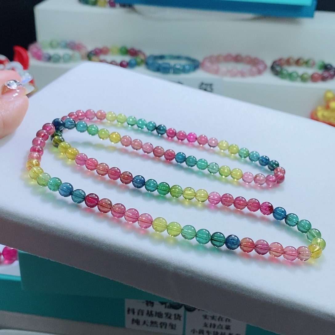 碧玺手链未镶嵌5.8mm左右