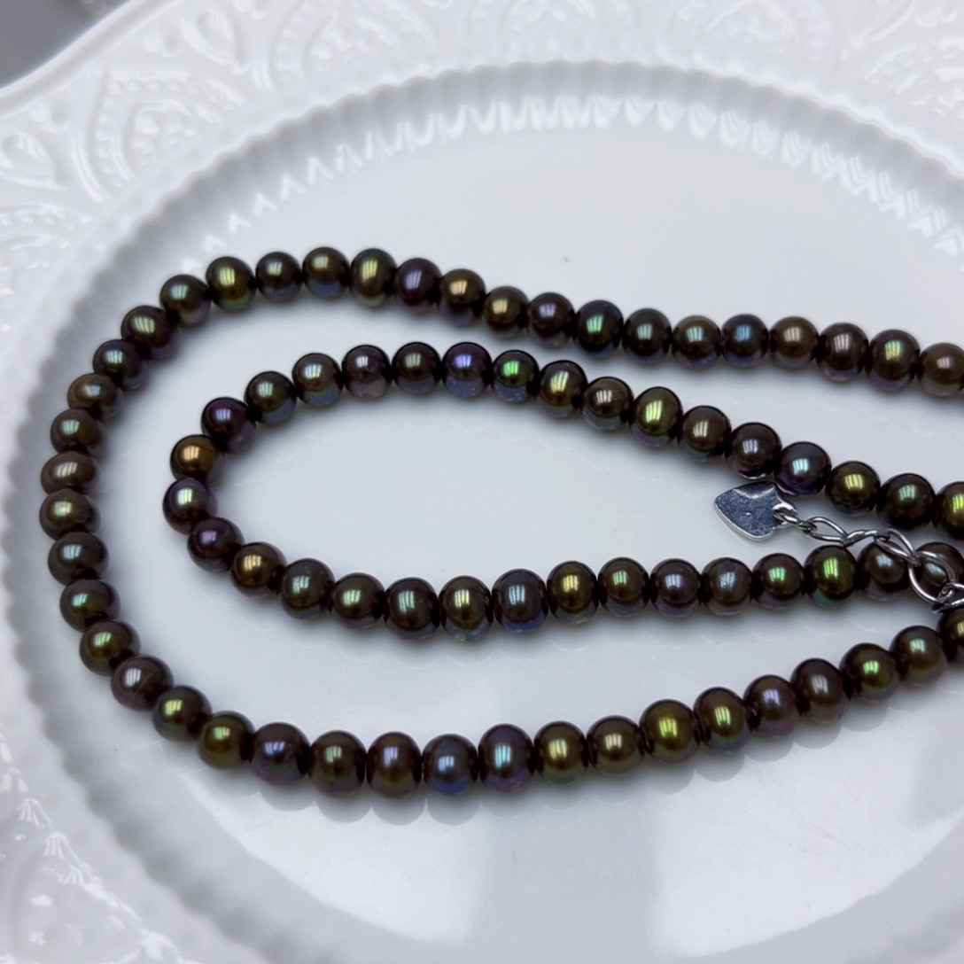 淡水珍珠颈饰银S925镶嵌