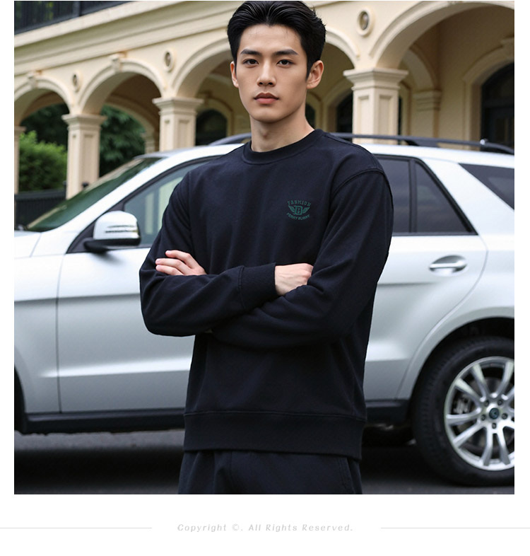 套头刺绣秋冬针织长袖卫衣上衣圆领秋季学院风休闲