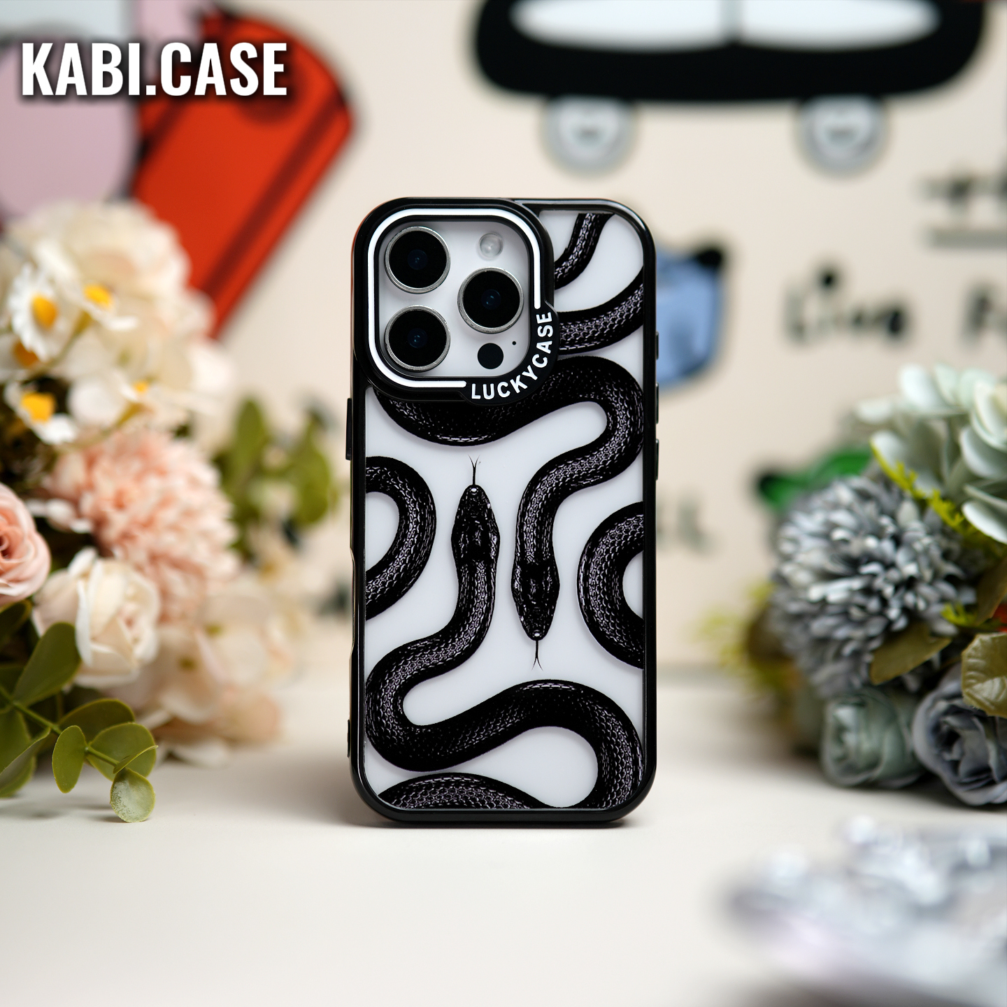 黑蛇高透亚克力iPhone16/15/14/13promax适用苹果手机壳15P