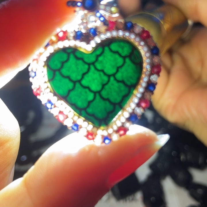 翡翠银S925镶嵌颈饰墨翠