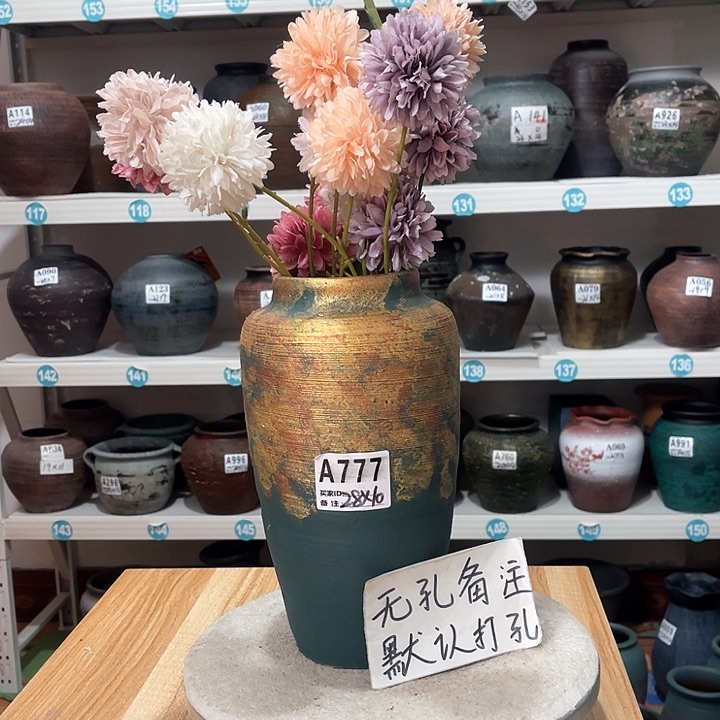 红陶手工制作工艺花盆