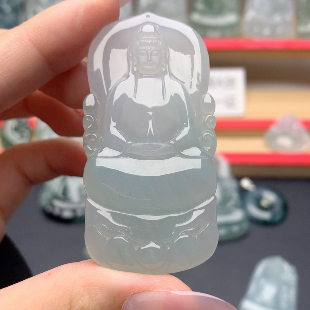 香***）翡翠未镶嵌颈饰素衣观音