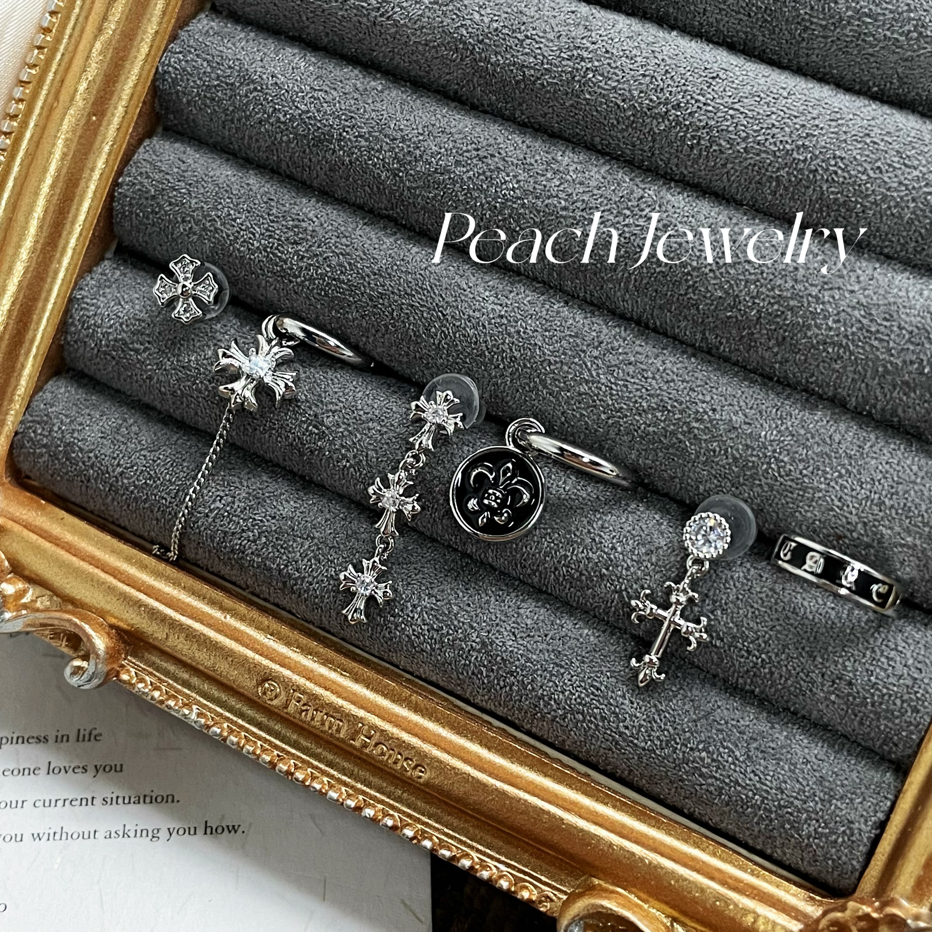 合金仿水晶耳饰 银针AB款十字锆石耳饰 LN28 多样性发一颜色微差