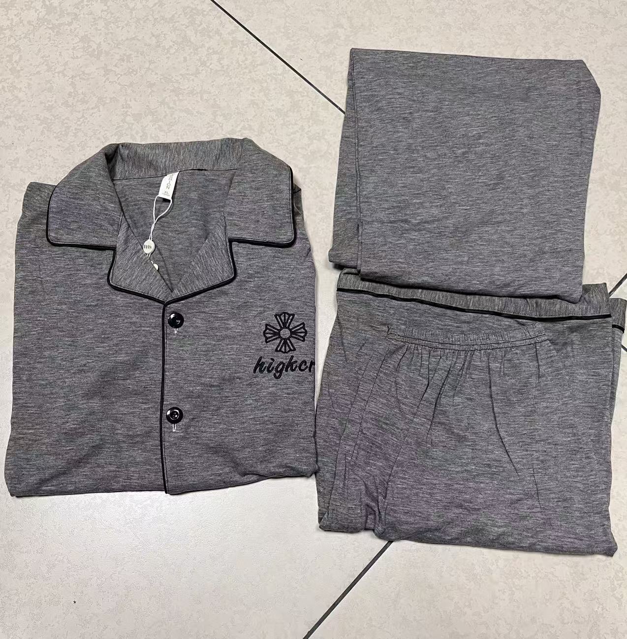 秋冬季羊绒/彩棉男款睡衣开杉休闲翻领套装家居服