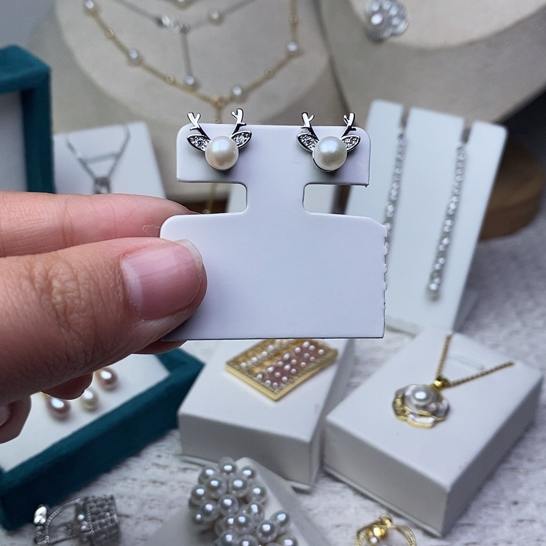 耳饰银S925镶嵌淡水珍珠