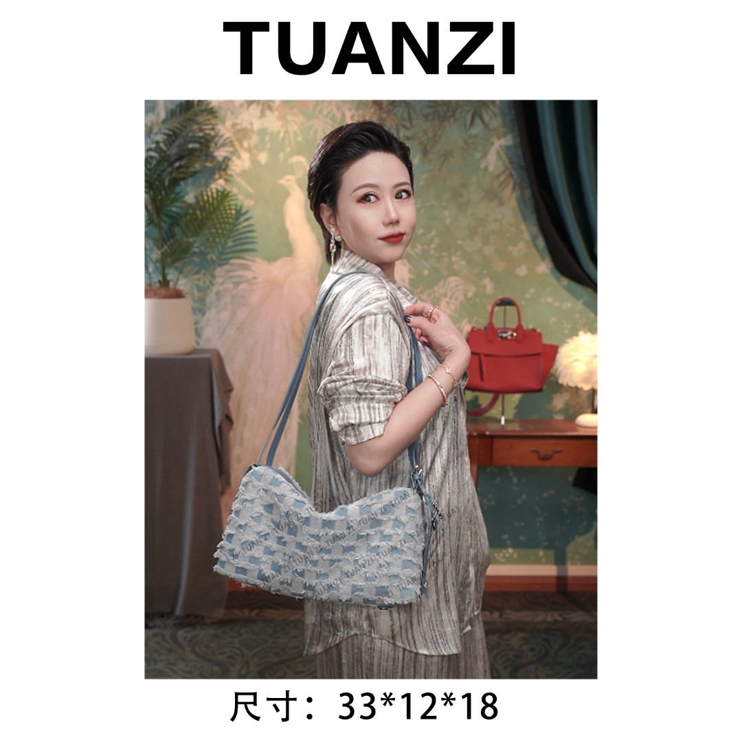 『高端玩家春夏新款女士手提包头层牛皮斜挎女包ZG-F9887B-希腊蓝