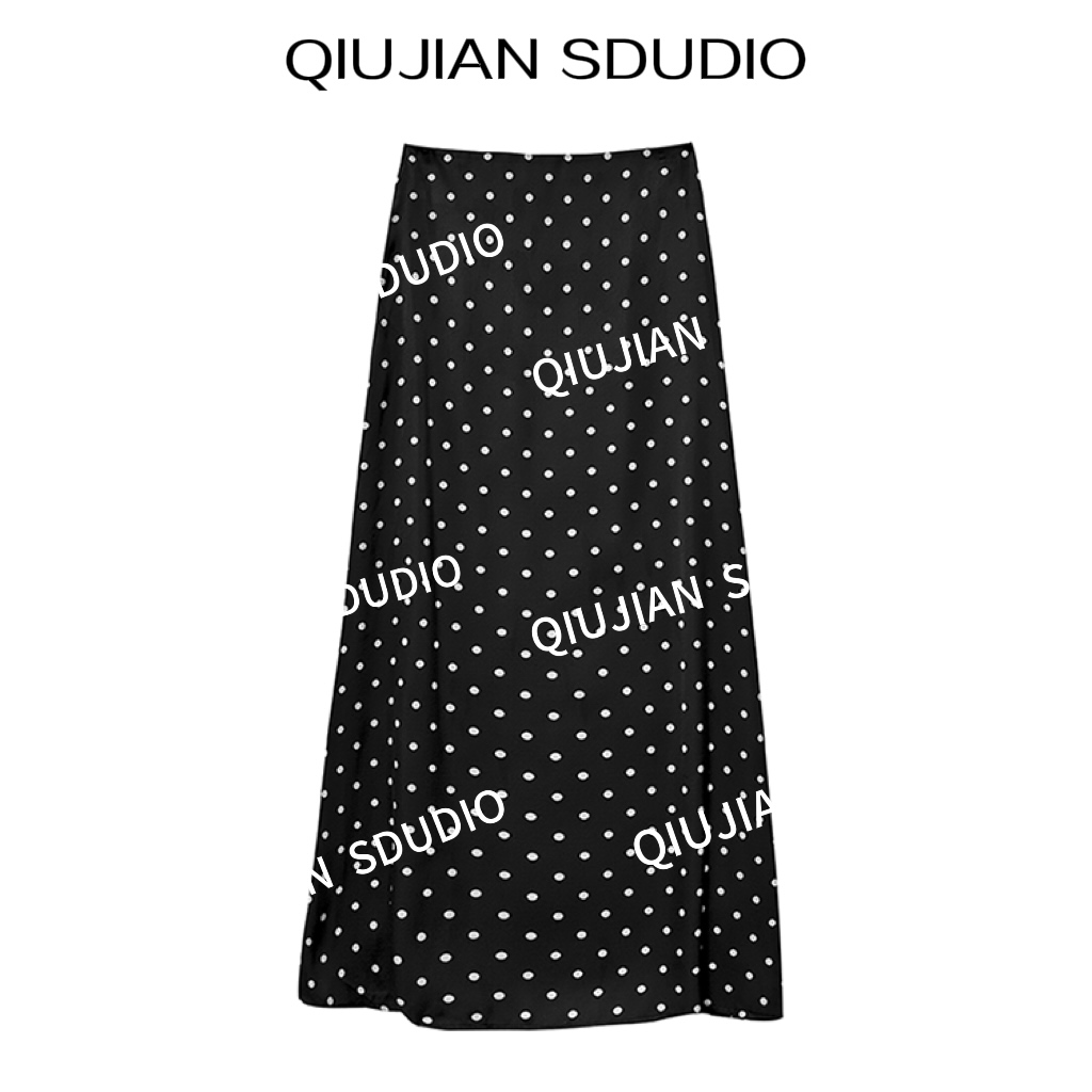QIUJIAN【点点星空】GC-WF-001春季法式浪漫高腰显瘦波点裙时尚