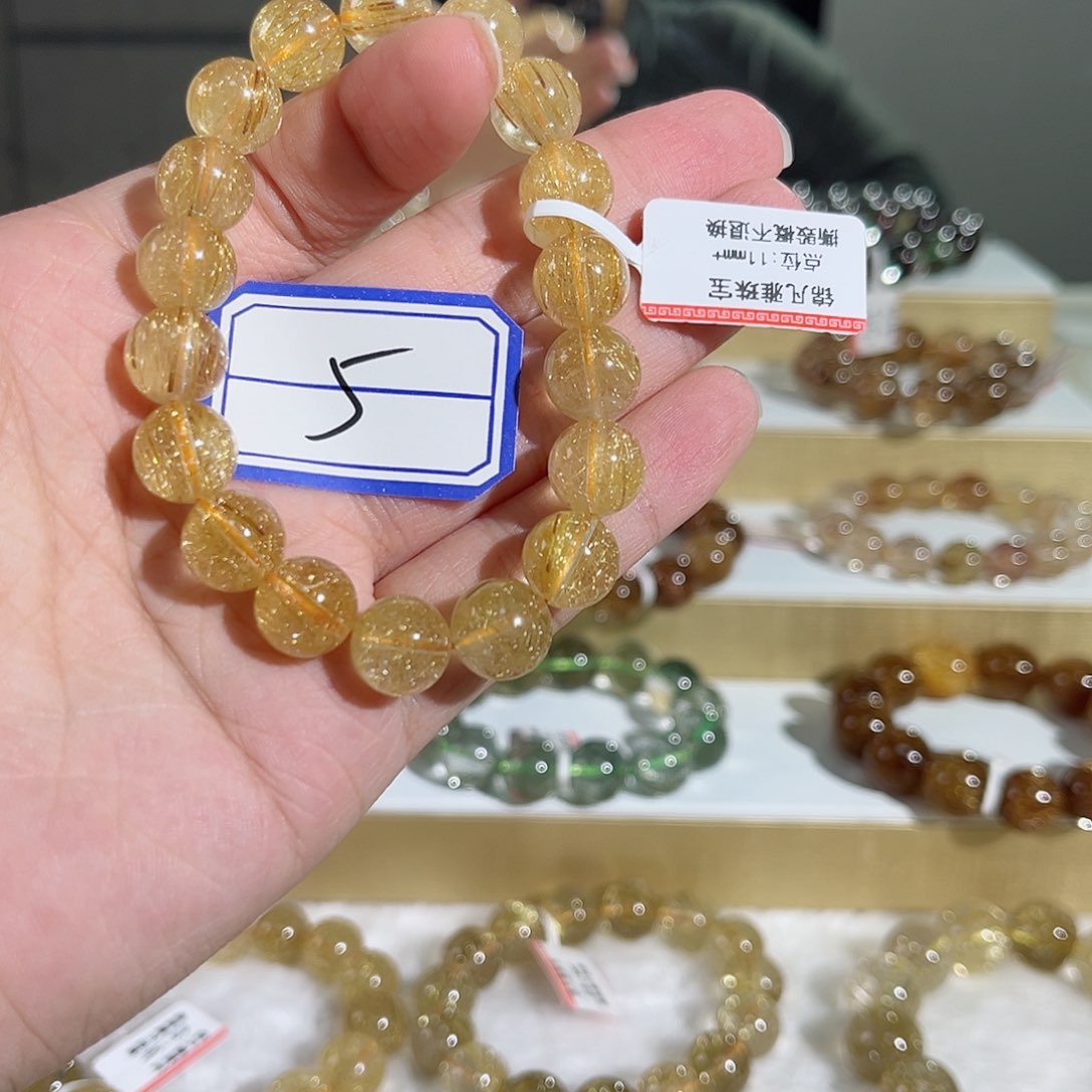 水晶手串未镶嵌金***丶