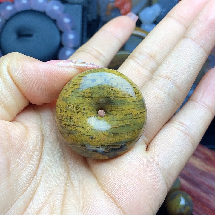未镶嵌吊坠(不含链)硅化玉平安扣