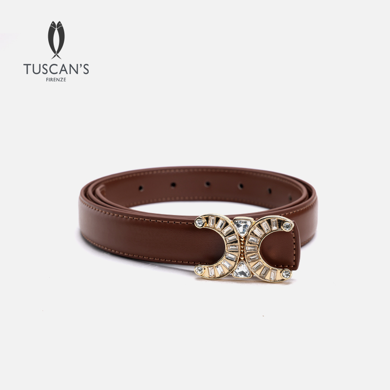 TUSCAN'S CREATIONS休闲百搭女士真皮皮带简约腰带时代双鱼