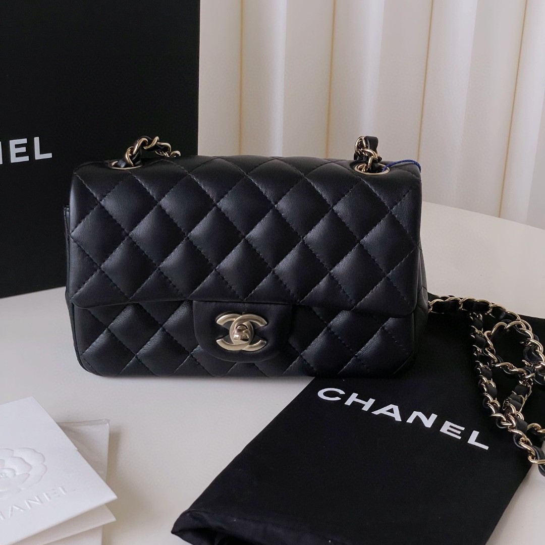 95新 Chanel/香奈儿 cf大mini淡金扣芯片款CG6-0060
