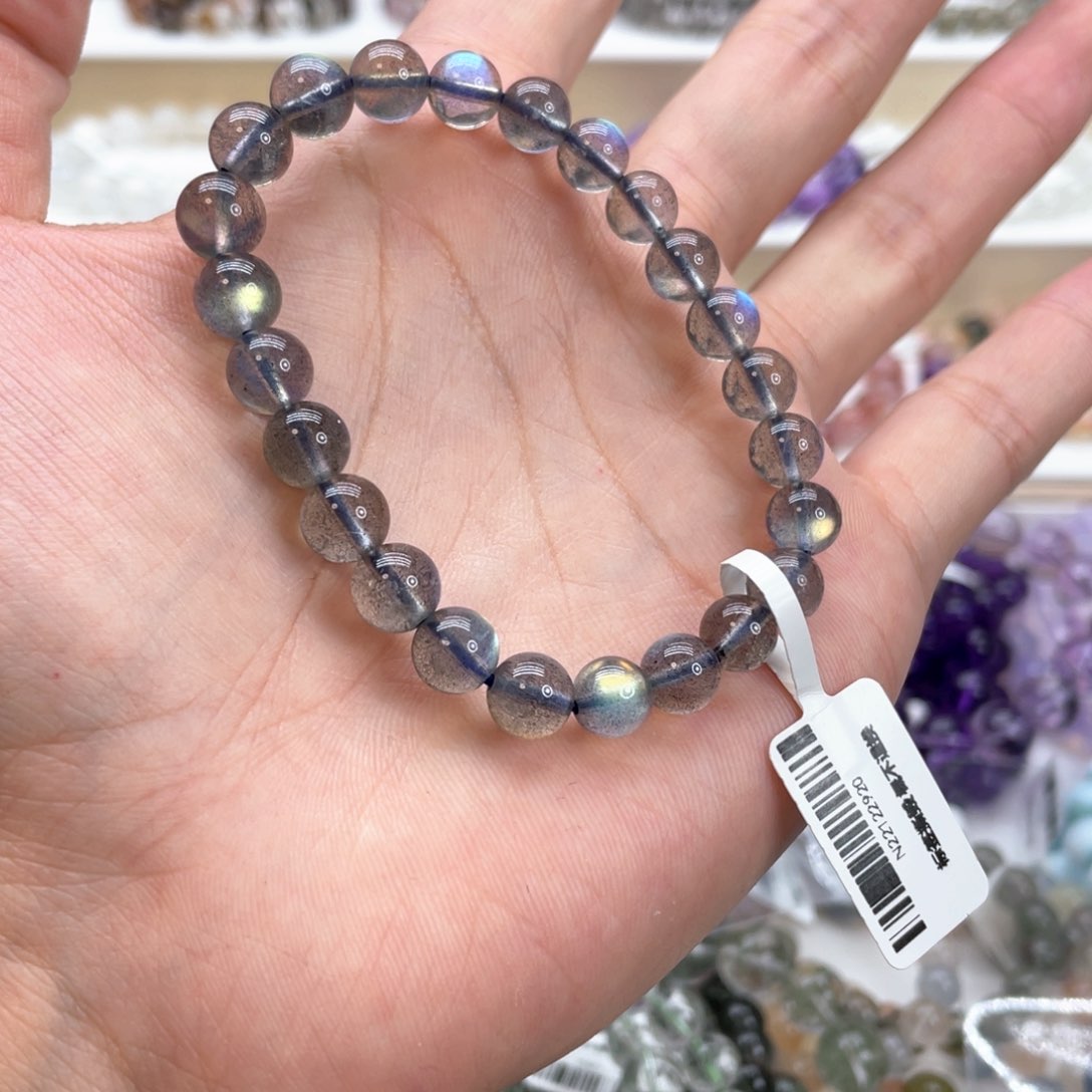 安***里水晶手串未镶嵌灰月光8