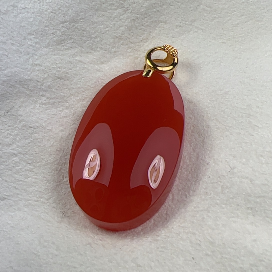 18K金镶嵌吊坠南红玛瑙