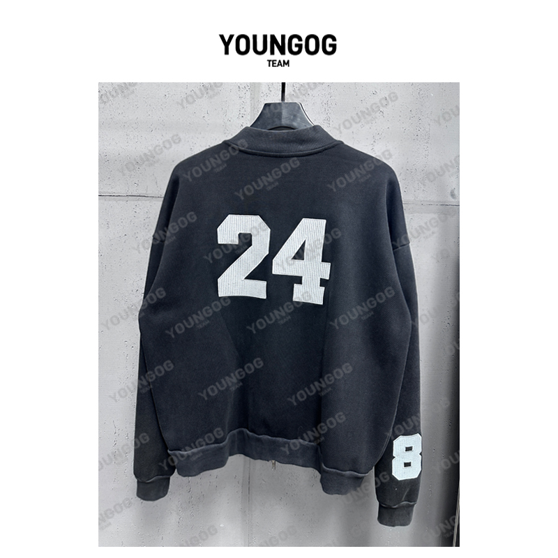 YOG【24-8曼巴刺绣加绒外套】660克潮牌秋冬街头美式复古男女同款