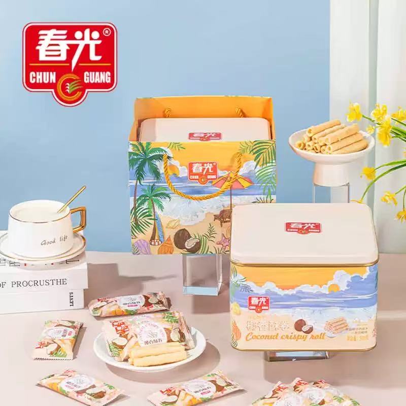 26.8到期 海南春光传统椰香卷 曲奇零食节日福利礼盒