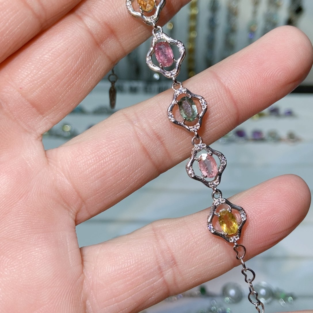 绿水晶戒指银S925镶嵌