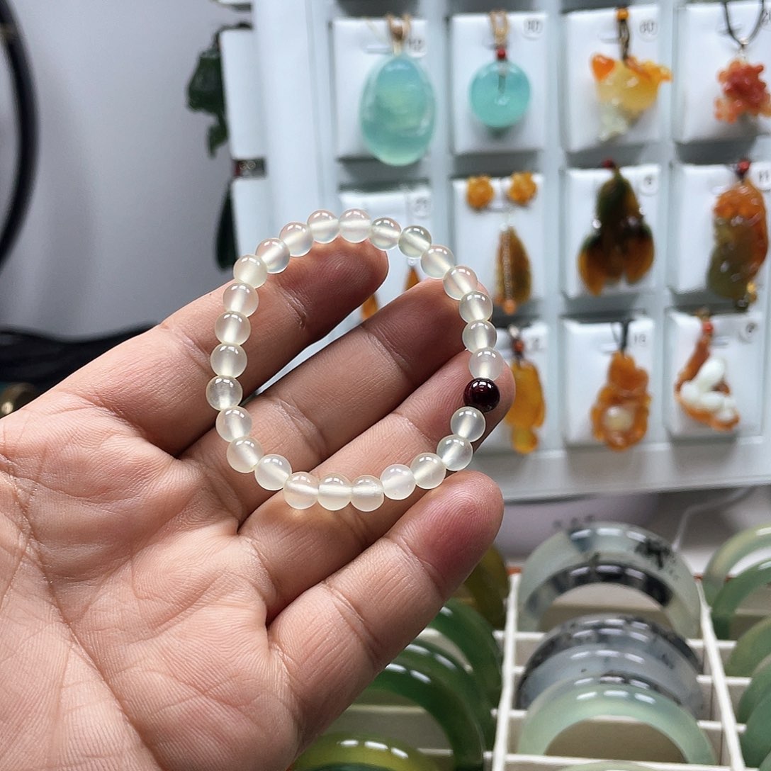 合金蛇纹石玉手链