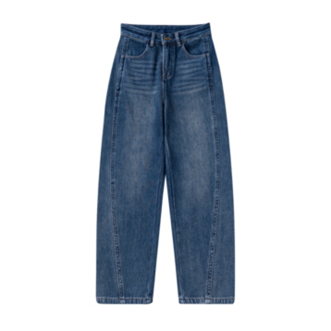 安琪推荐6010/ 弧形线条/ 2020新款显瘦遮肉休闲百搭香蕉牛仔裤女