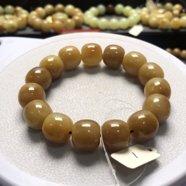 和田玉手串未镶嵌卡14