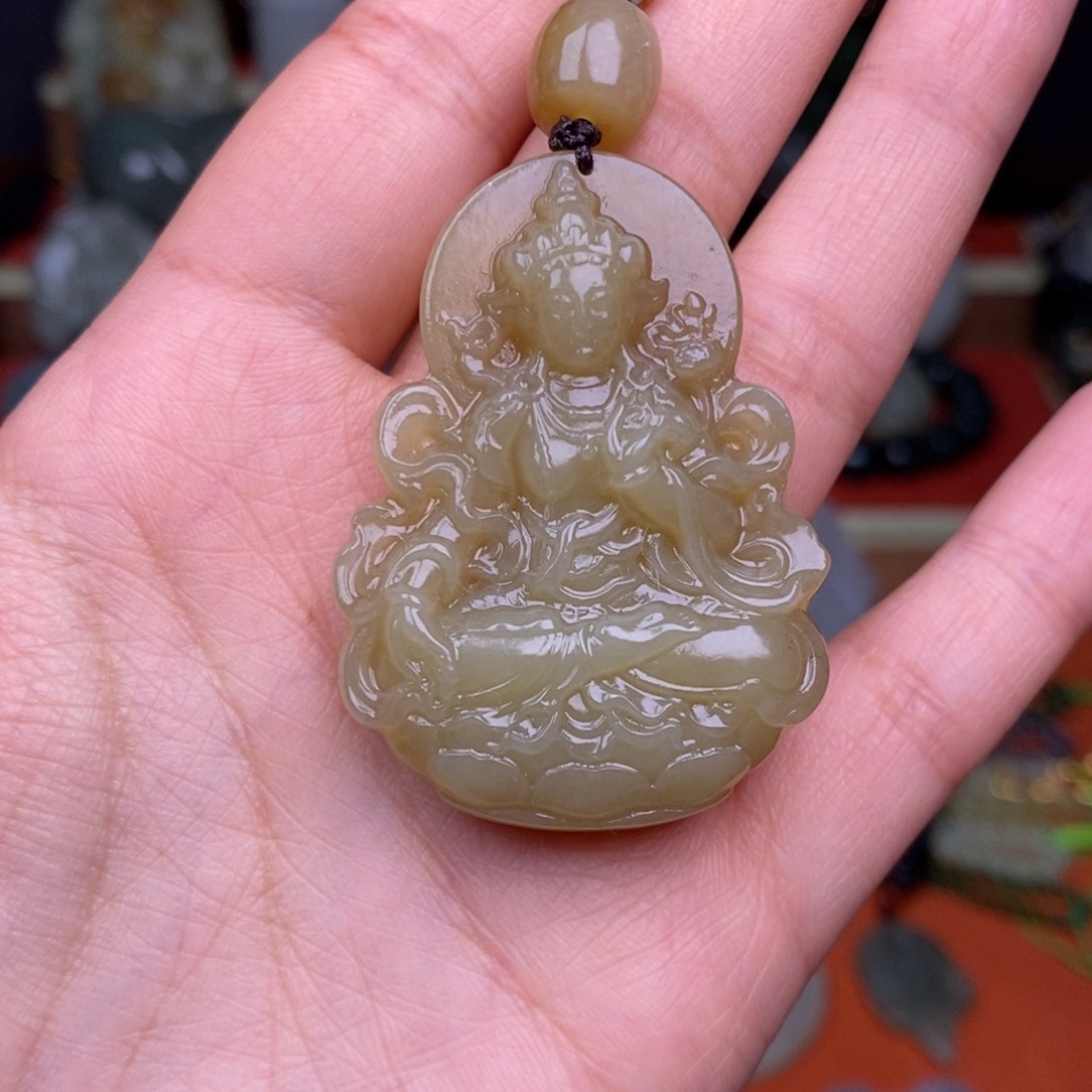 和田玉颈饰未镶嵌穿绳需备注