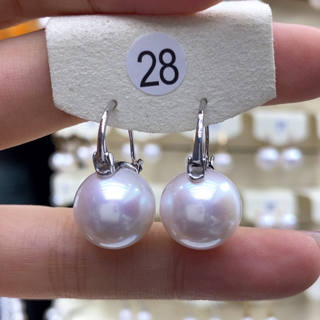 淡水珍珠耳饰银S925镶嵌