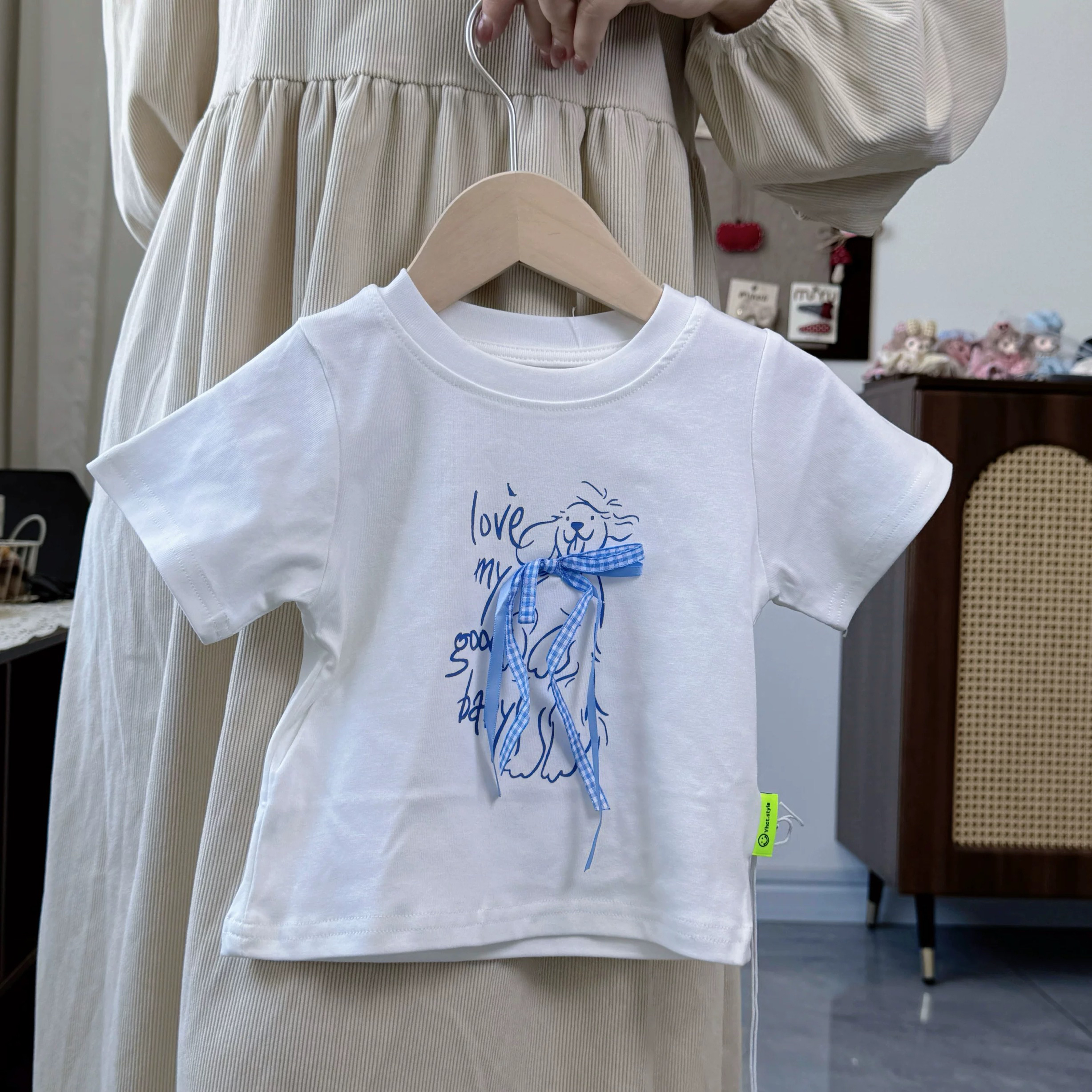 2025童西西夏季新款女童短袖T恤新款洋气十足韩系简约时髦短袖