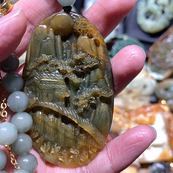 岫玉毛衣链未镶嵌