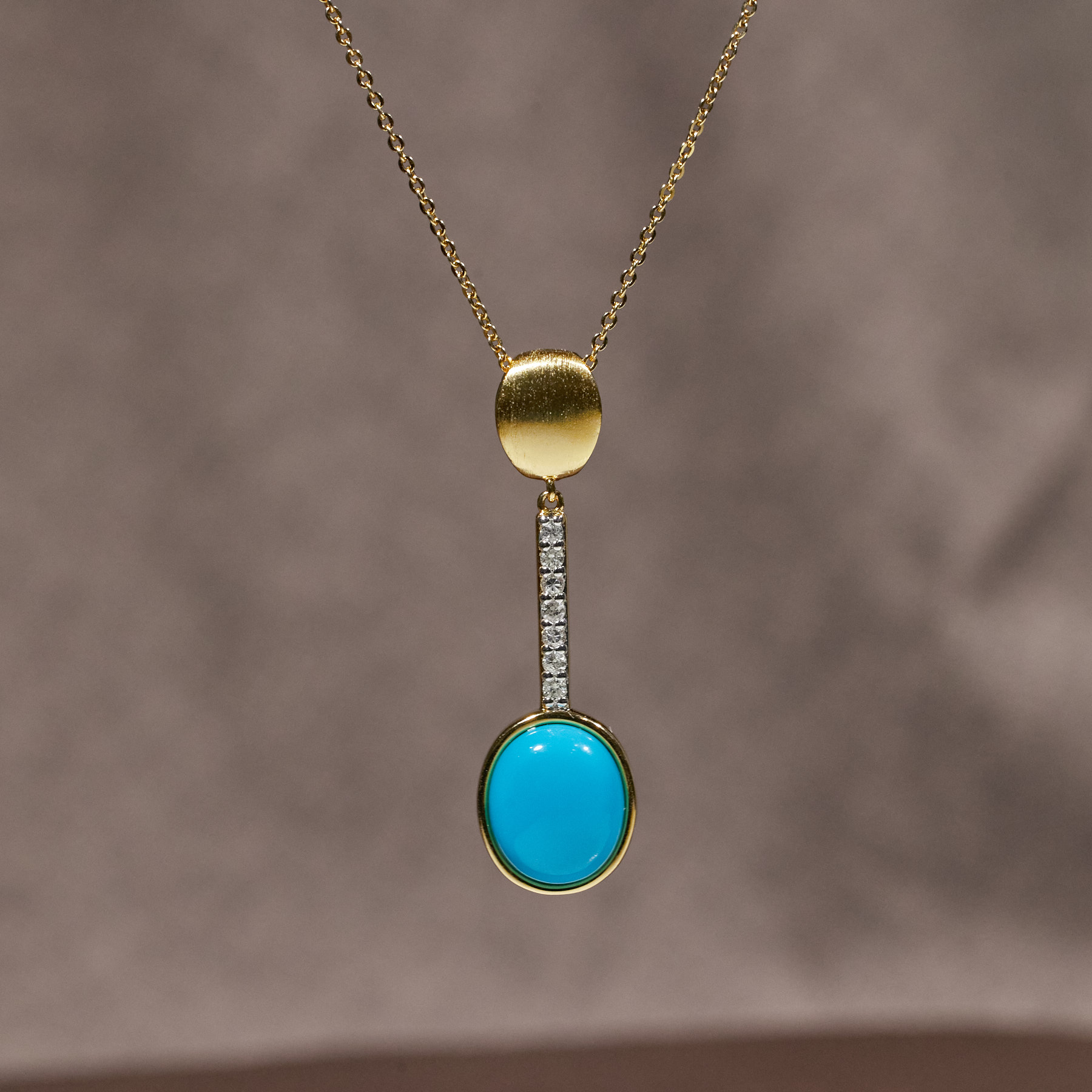 玉峰珠宝丨安娜【暖霭 】绿松石项链卡11+*S925镶嵌*W9232多样性发