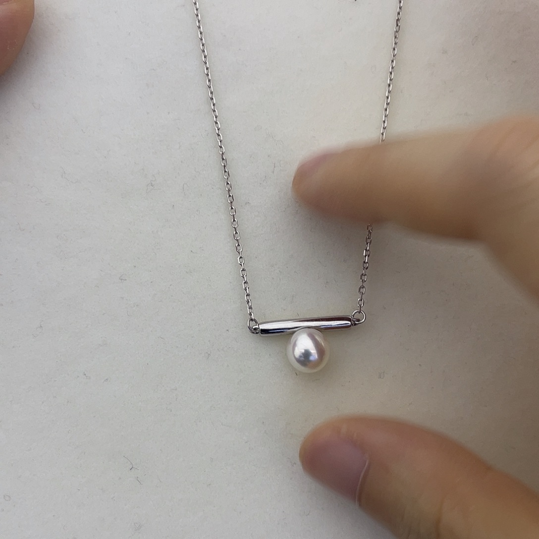 海水珍珠颈饰银S925镶嵌7-7.5吊坠