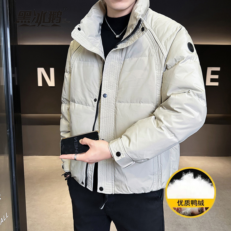 黑冰鹅HEIBINGE/男士立领羽绒服2025冬季保暖加厚羽绒衣外套M179