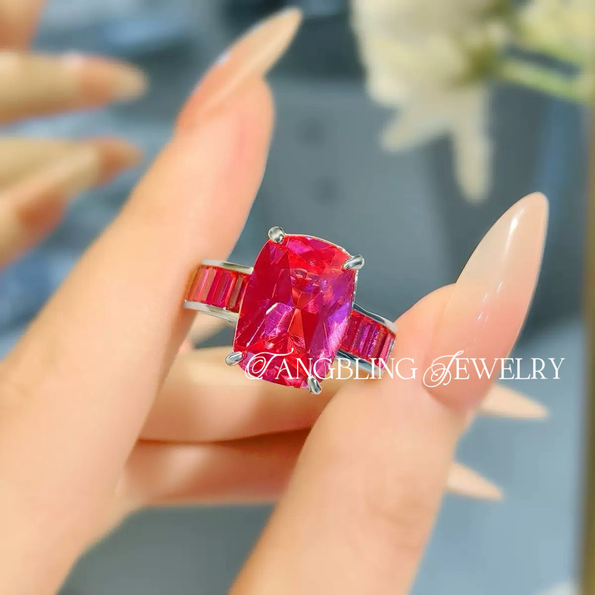 铜合金戒指 红岗 戒指 高奢满钻大重工戒指 