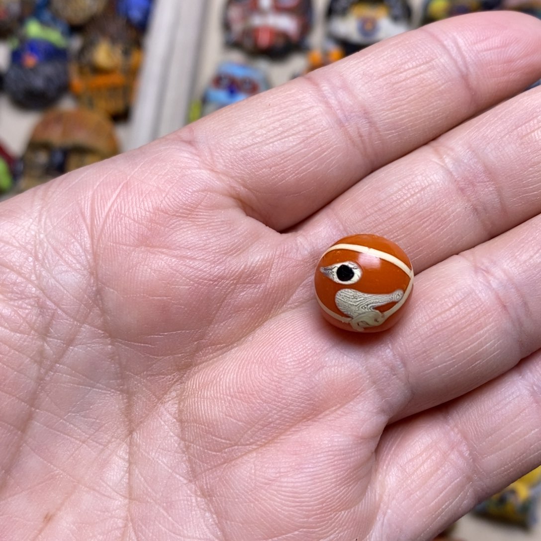 琉璃颈饰鸟珠一个087