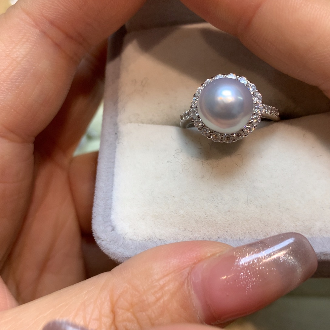 海水珍珠戒指银S925镶嵌