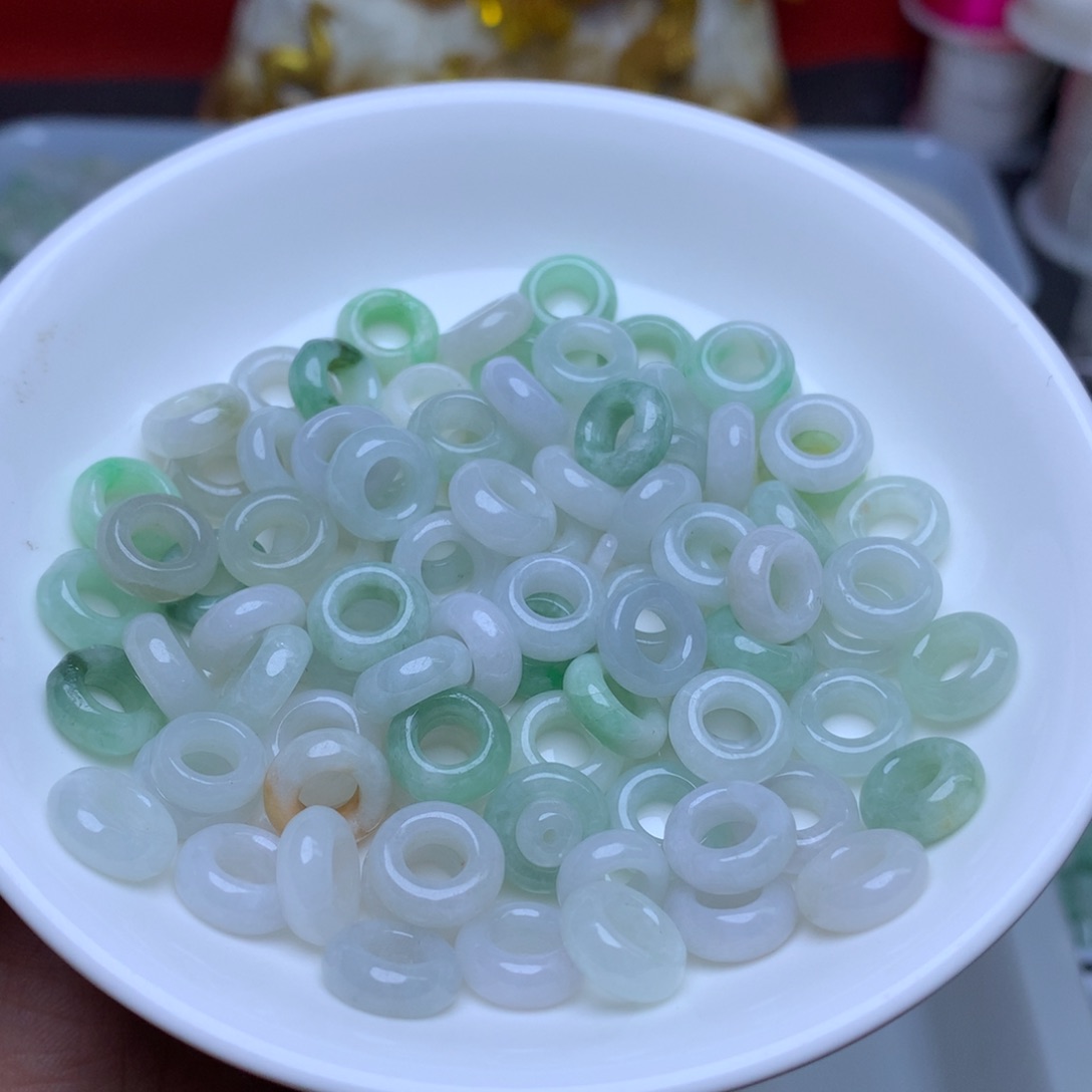 【闪购商品】未镶嵌手链翡翠卡10三彩跑环20个