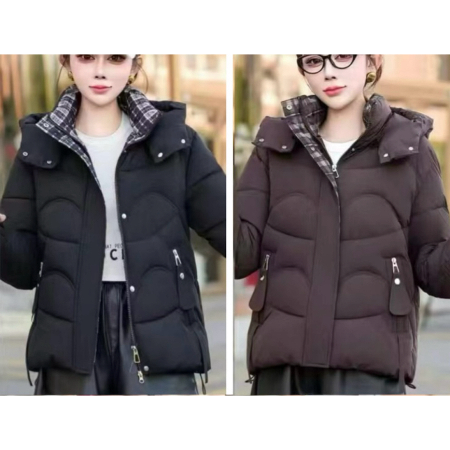 8815时尚休闲棉服女短款棉衣洋气棉袄外套女