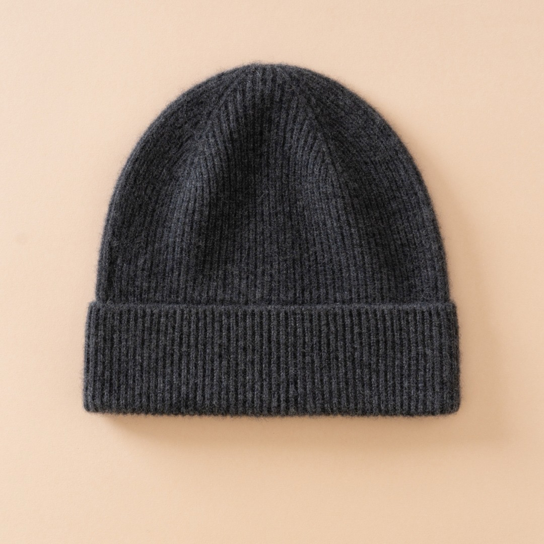 JIN·XIU男女款100山羊绒元宝针双层一线帽子保暖百搭110