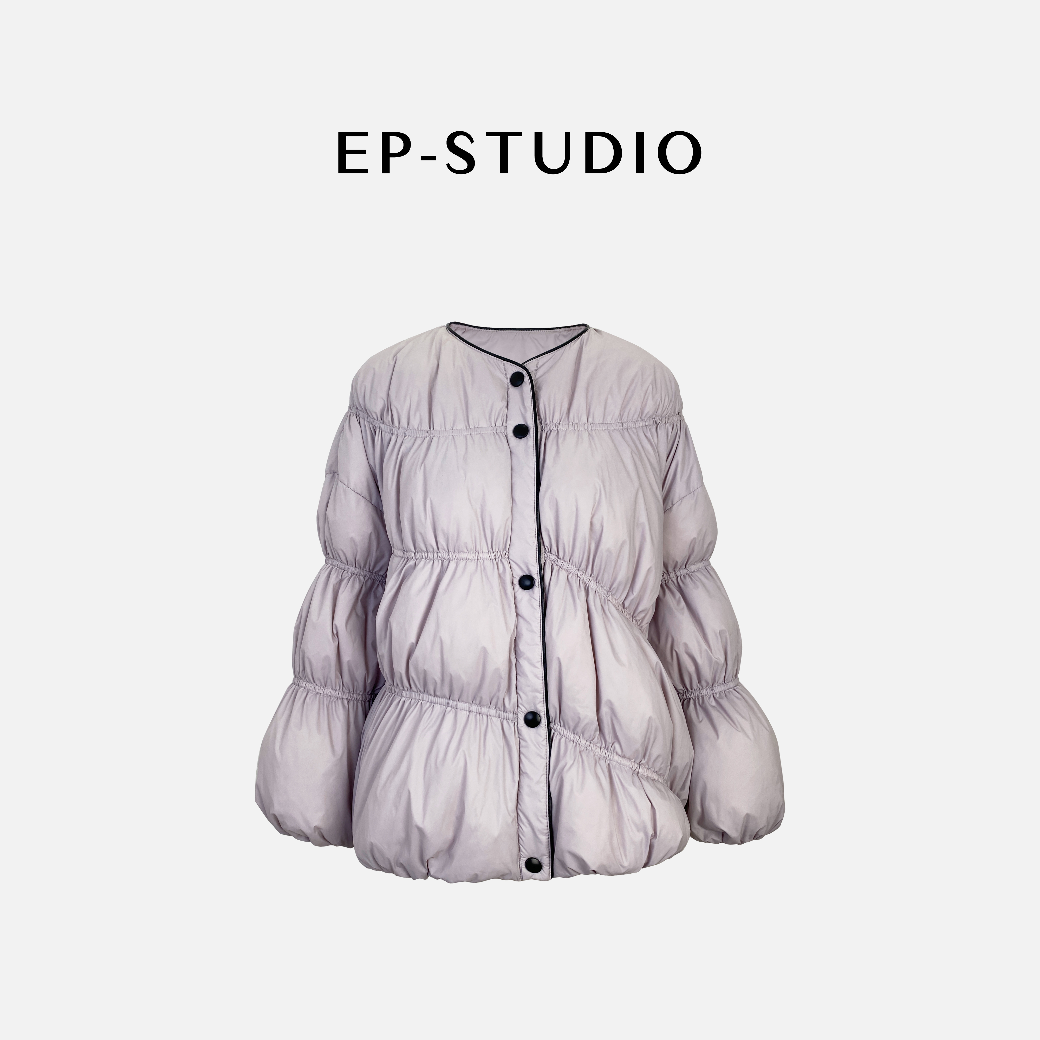 【糯米】定制无领撞色包边羽绒服1701