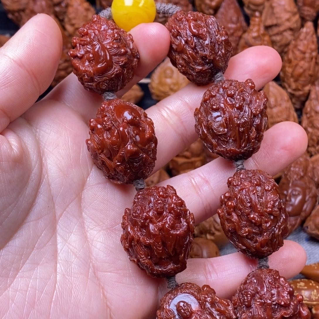 橄榄核手串/手链瞧****镜核雕手串