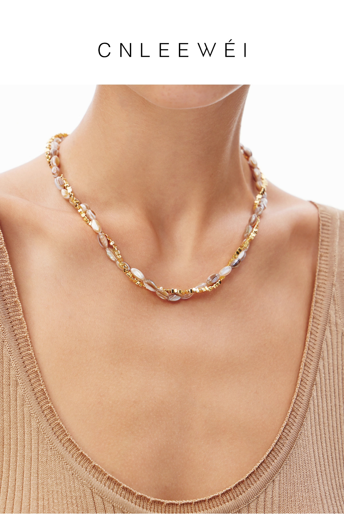 铜合金项链 CNLEEWEI 设计师品牌 26春夏 设计感手工串珠项链
