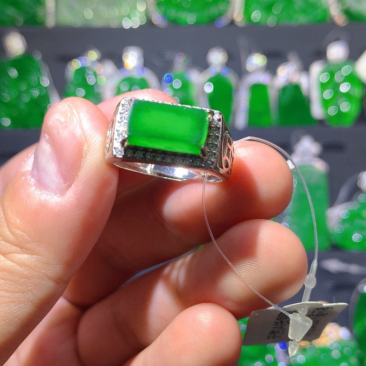 【闪购商品】翡翠戒指银S925镶嵌1111111111