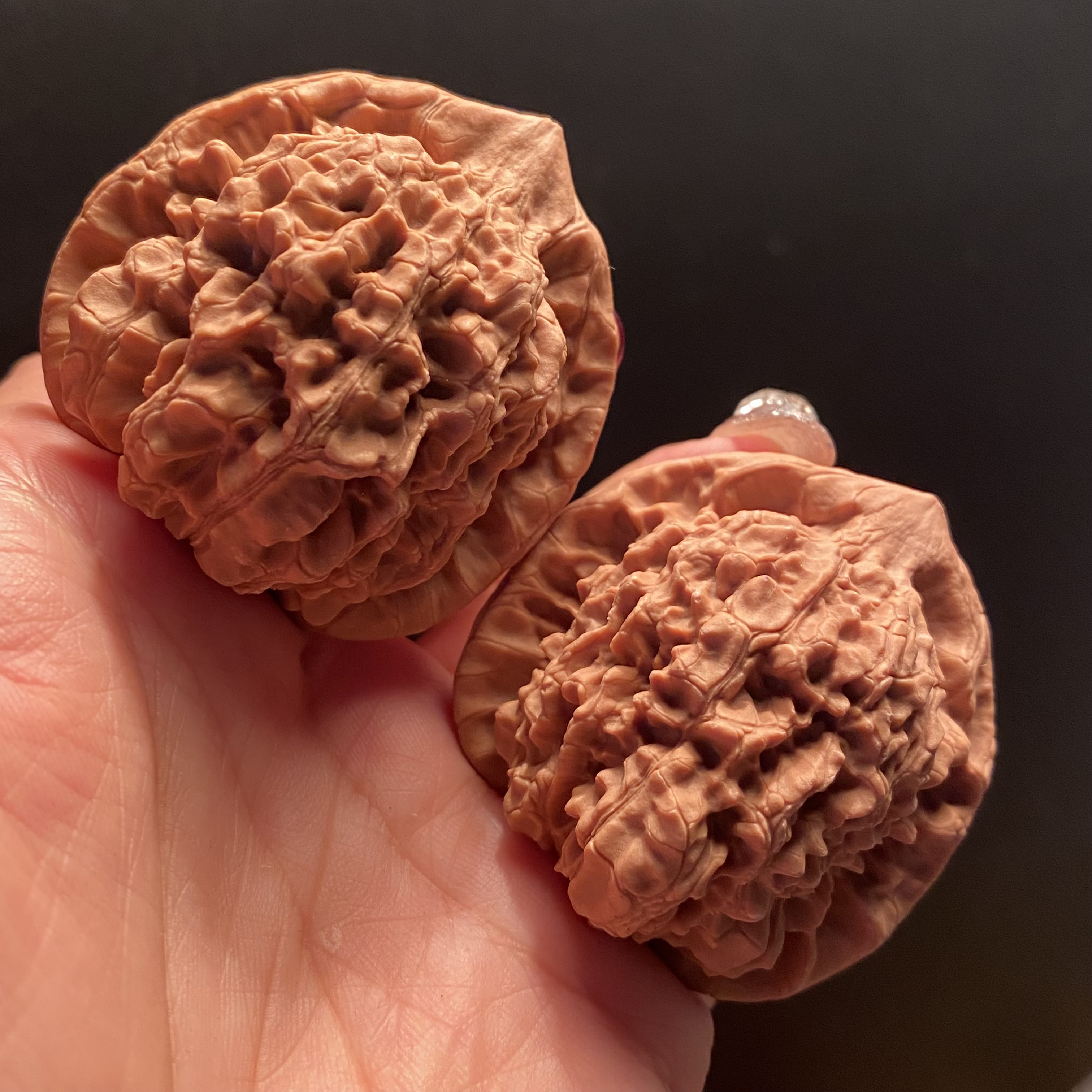 文玩核桃把件4601全品无修麒麟纹官帽边46肚43高46精品对