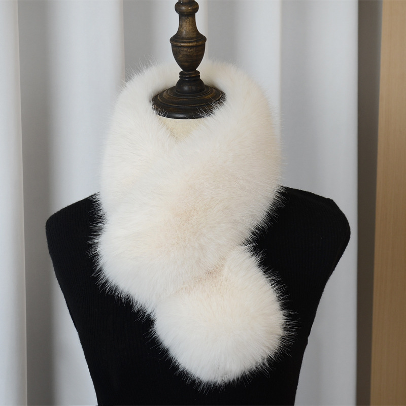毛绒加厚秋冬季毛毛领女时尚保暖围巾毛皮草百搭青年成人女士