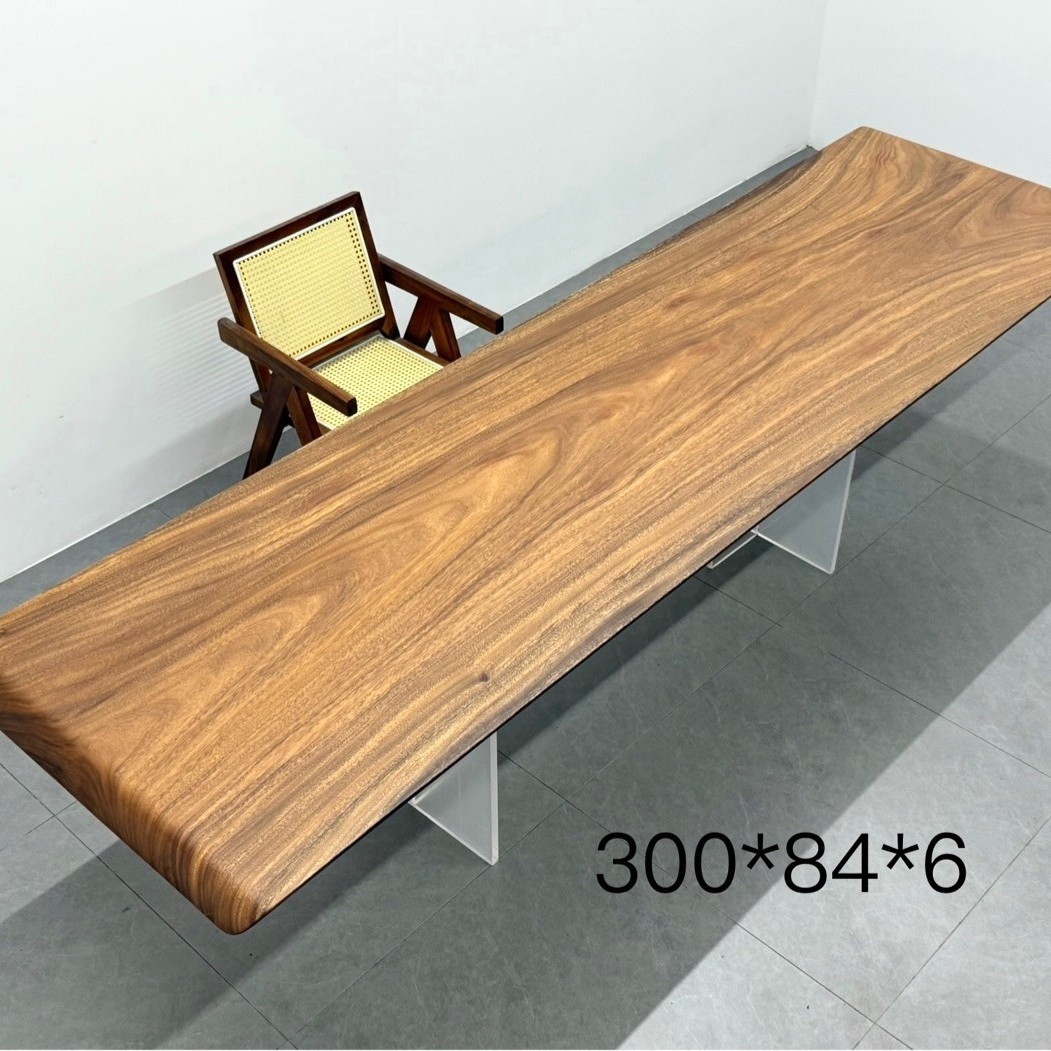 300*84*6精品方圆边南美胡桃木大板 全方 原木色