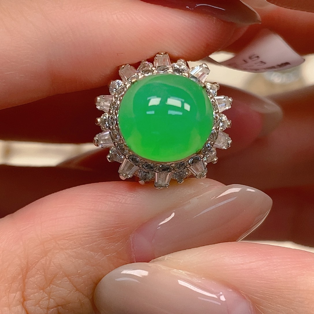 南***苓翡翠裸石翡翠蛋面