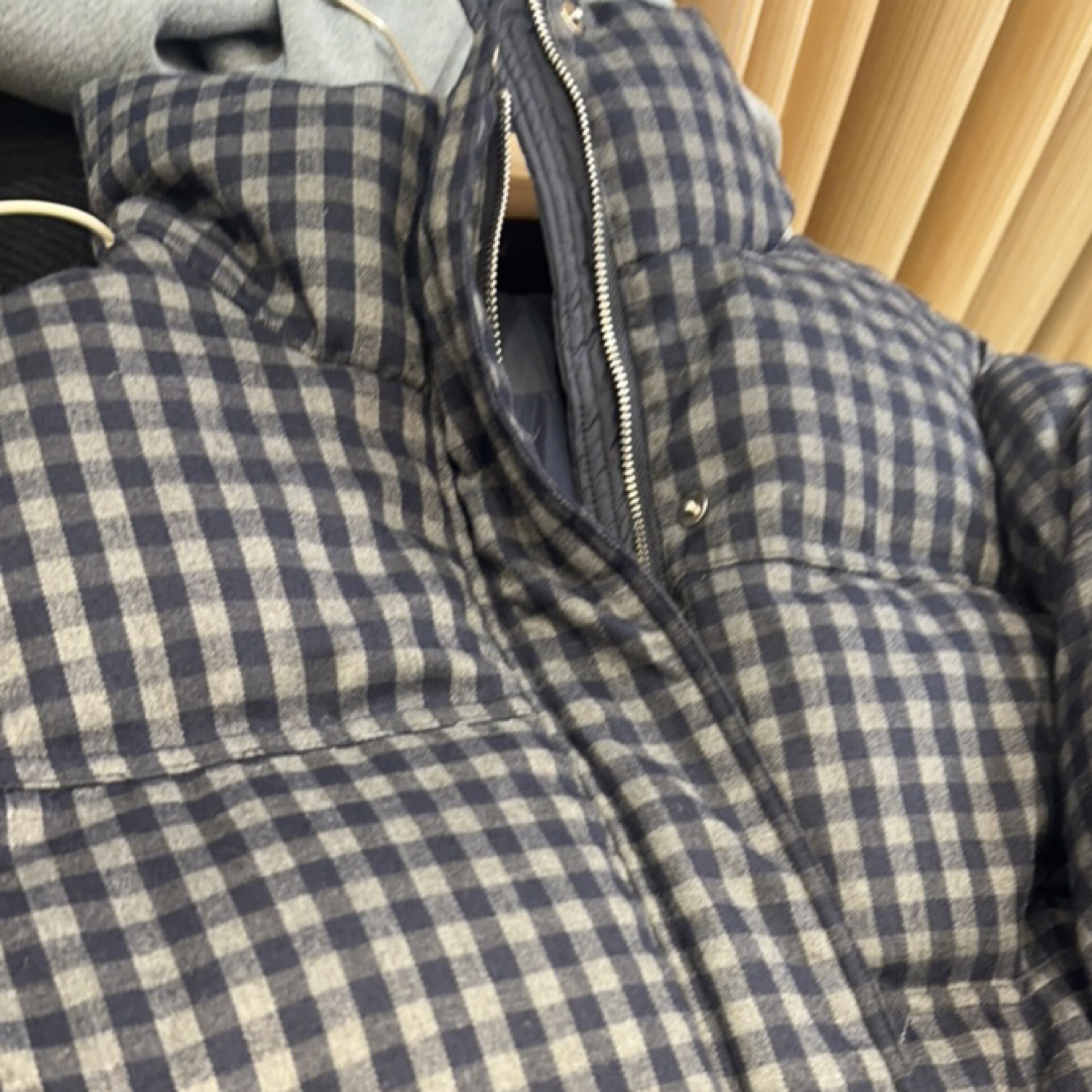 娜卡娜 欧货高货连帽子拼接格子外套