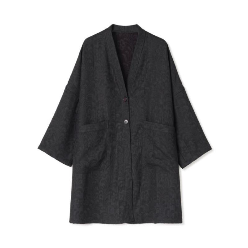 【紫玲】80姆米欧非特香云纱秋冬年轻时尚气质桑蚕丝外套LBW25322