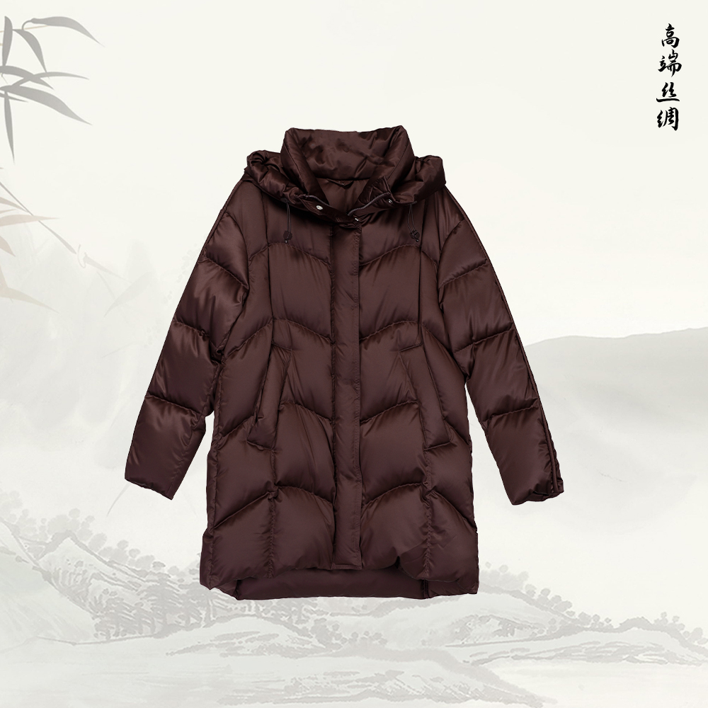 新款中长款保暖压线显瘦轻薄加厚鹅绒服54188