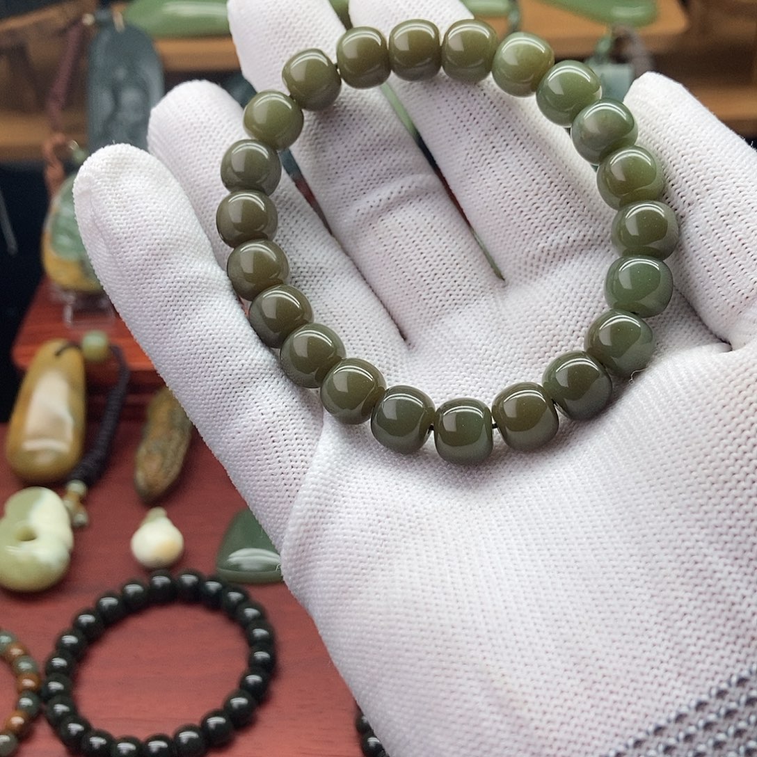 岫岩老玉（透闪石质玉）未镶嵌手链